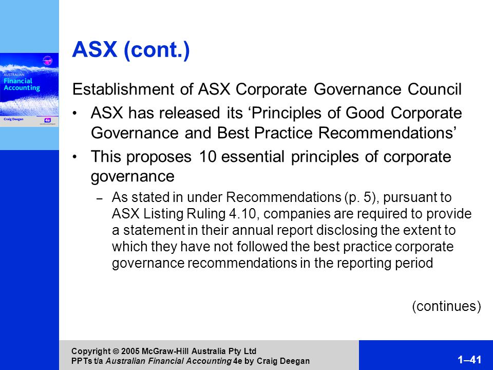 Corporate Governance in Australia: A snapshot